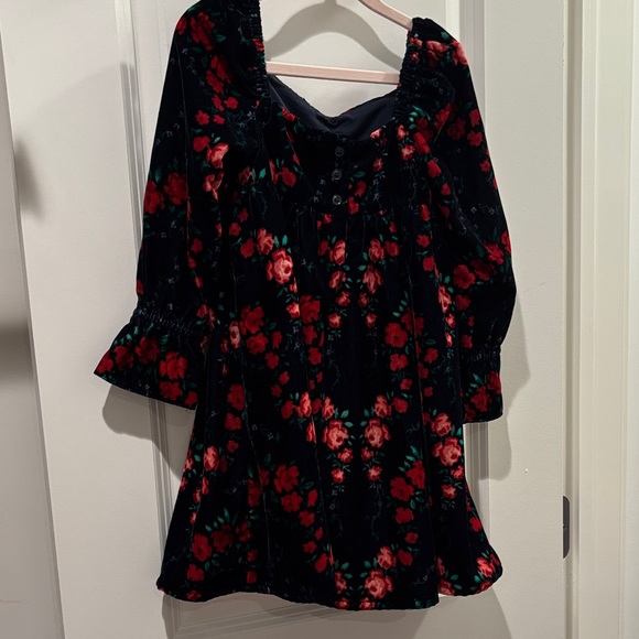 Janie and Jack velvet Navy w/ Red Rose Dress size 5 NWOT - Picture 7 of 7